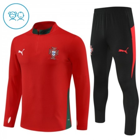Portugal Rode Trainings Sweatshirt Kwart-Zip 2025-26  - Kids